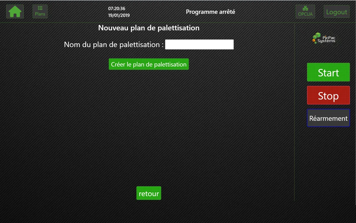 Création d’un nouveau plan de palettisation IZIPal