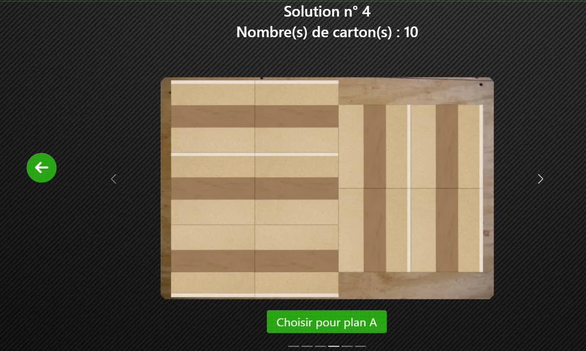 Plan de palettisation créé dans l’interface IZIPal