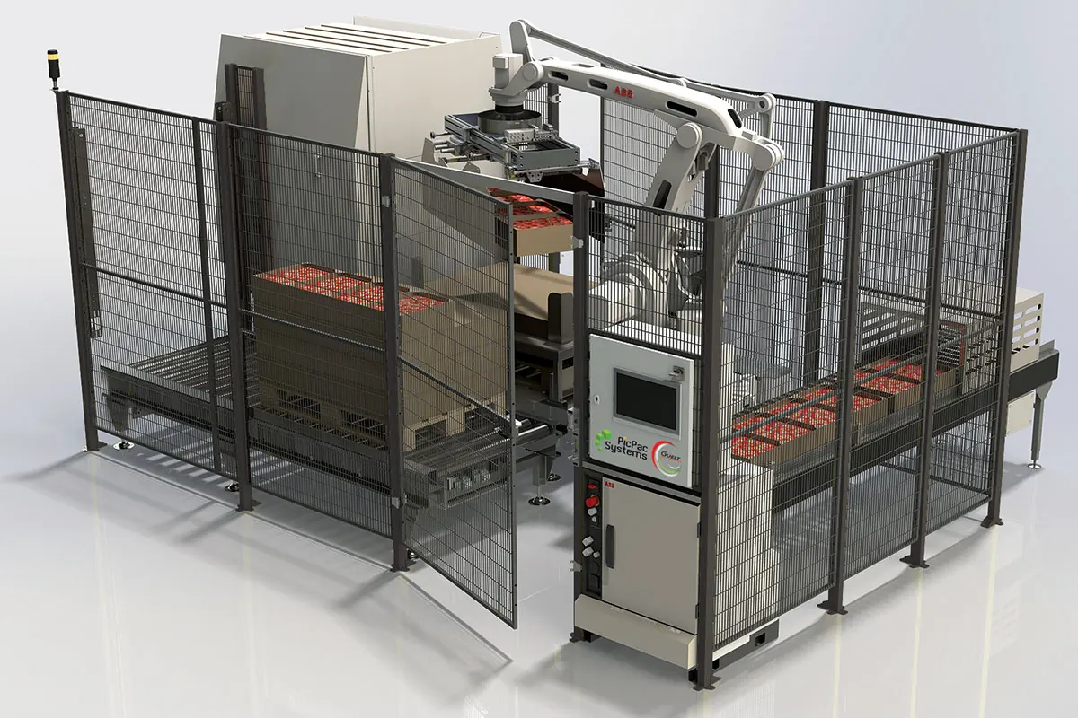 Cellule de palettisation robotisée protégée